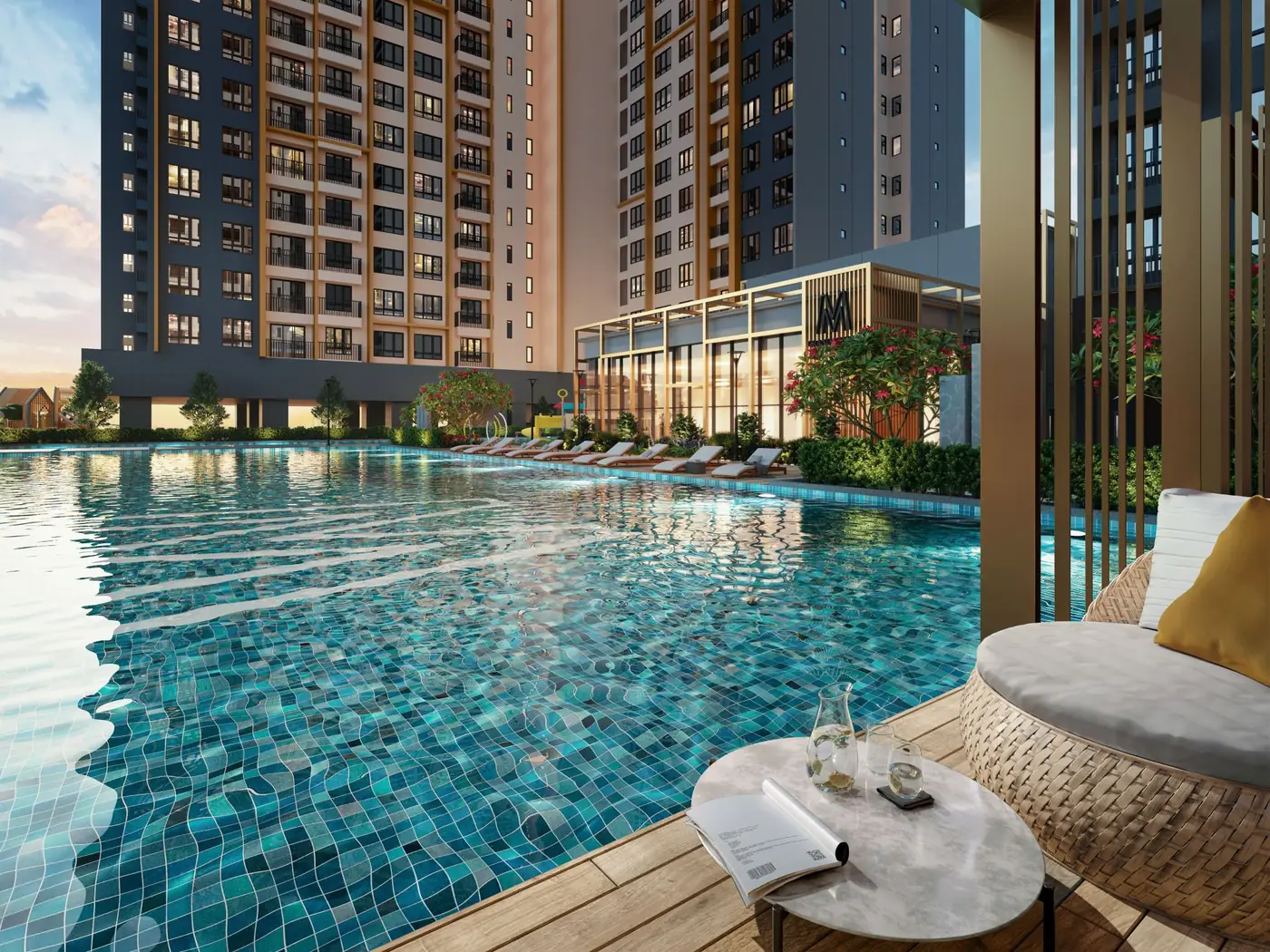 Main swimming pool and sun deck