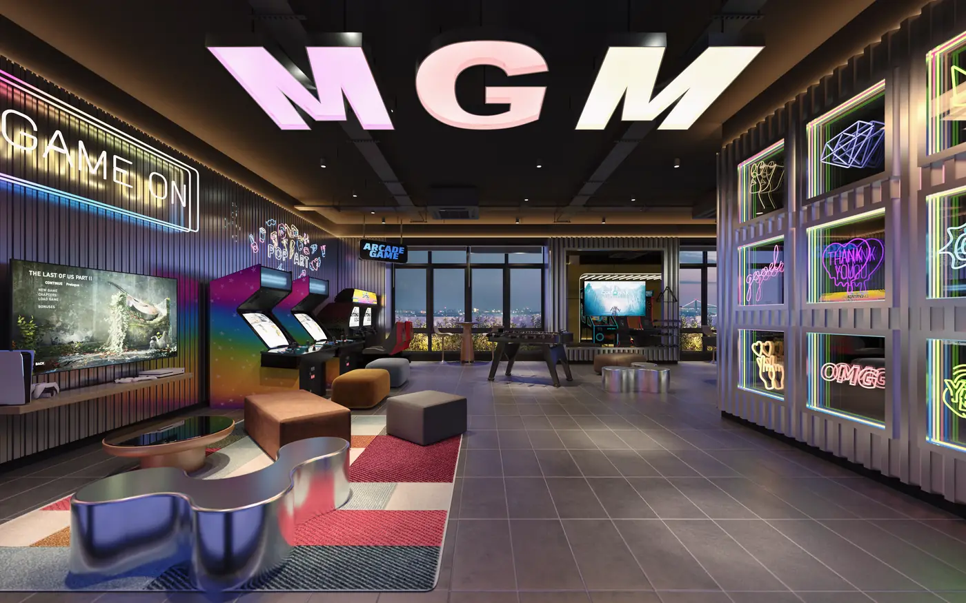 Residents' games room and arcade lounge