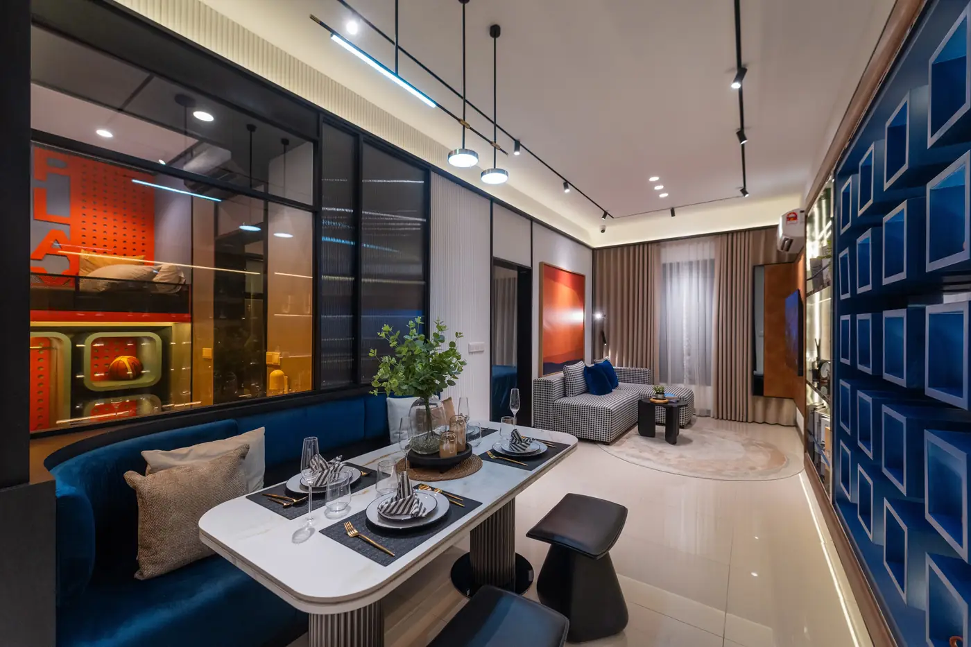 Show unit living and dining area with natural light